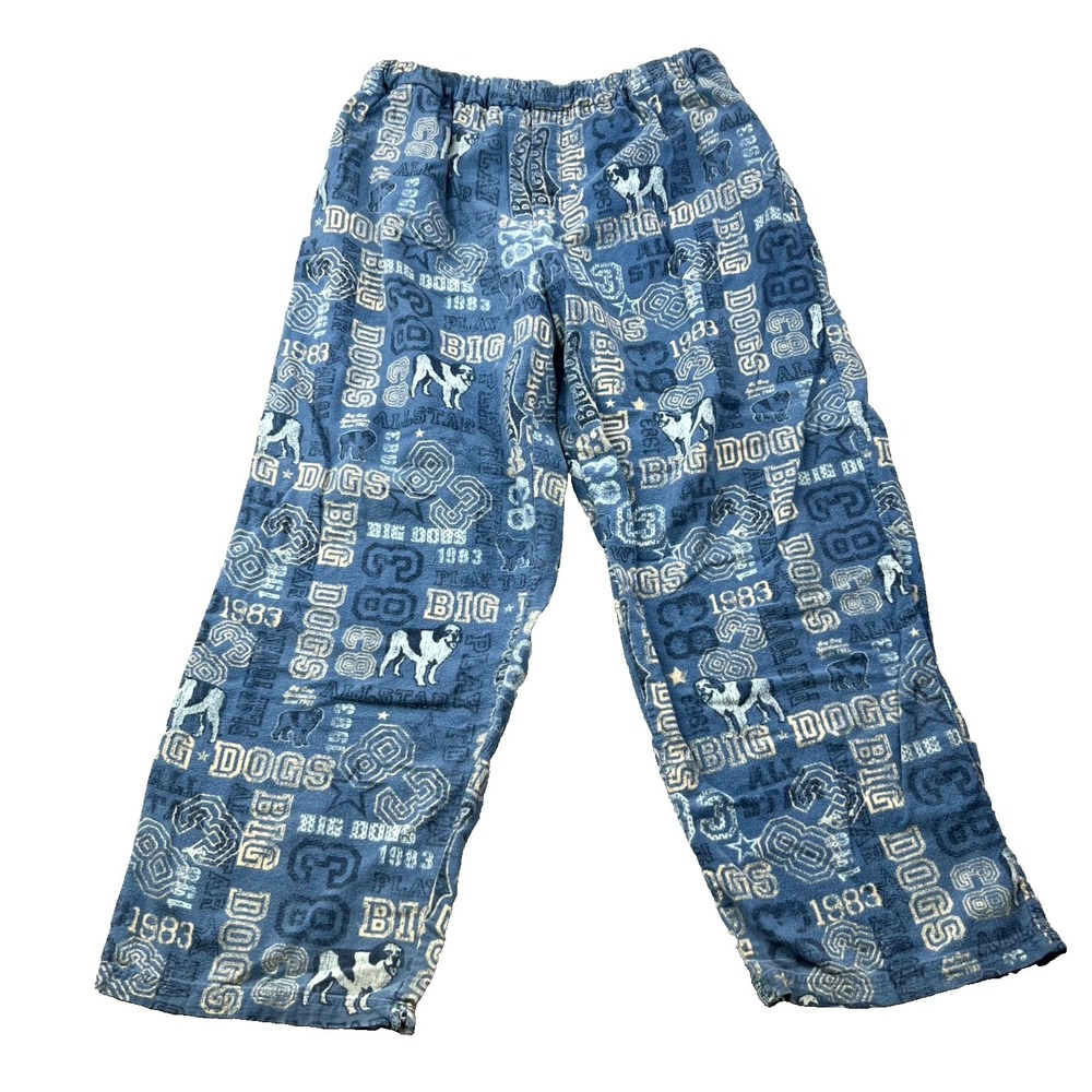 Big Dogs Fun & Attitude Lounge Pants Unisex XL Blue Printed Cotton Sleepwear